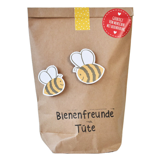 Wundertüte braun als Bienen Geschenk mit Bienenwiesesamen